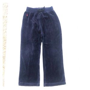 KIDS RALPH LAUREN JOGGERS SWEATPANTS VELOUR BLUE 4T
